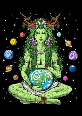 Earth with Flowers Mother Nature Sticker for Sale by