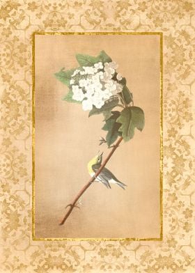 Antique Birds and Flower 1