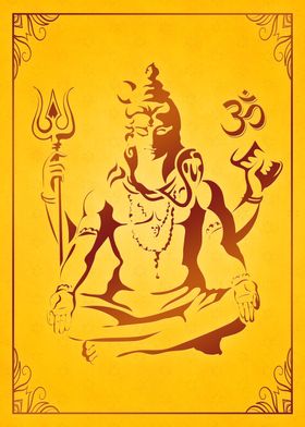 Lord Shiva Yellow Bronze