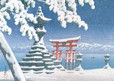 Itsukushima Shrine In Snow