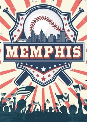 Memphis Baseball Skyline