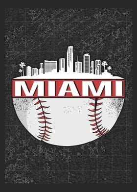 Miami Baseball Skyline