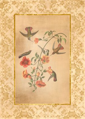 Antique Birds and Flowers