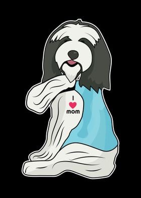 Bearded Collie I Love Mom