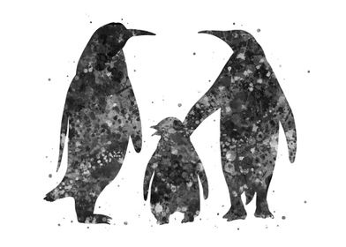 Penguin cute family