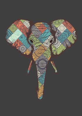 Artistic Colorful Elephant