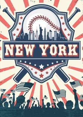 New York Baseball Skyline