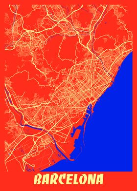 Barcelona Retro City Map