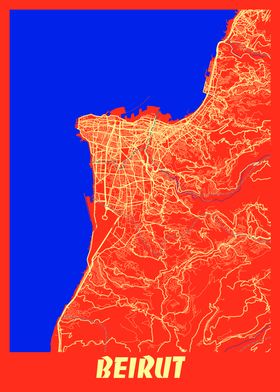 Beirut Retro City Map