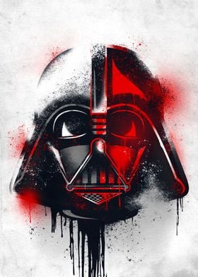 Displate - Poster en Métal - Monté sur Aimant - Star Wars - Helmets  Graffiti - Clone Trooper Graffitti - Taille M - 32x45cm Matt