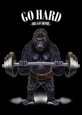 Gorilla Weightlifting in Fitness Gym - Poster Print, Wall Art, Home Decor,  and Postcard - PrintStarTee