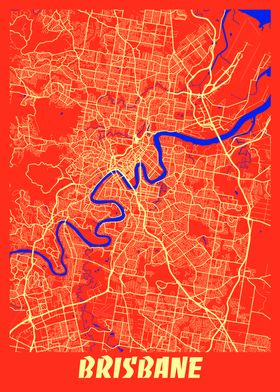 Brisbane Retro City Map