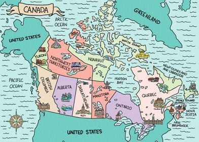 A Colorful Map of Canada