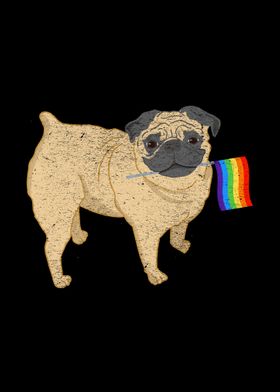 Gay Pride Flag Pug