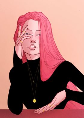 Modern witch pink hair