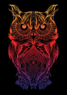 Colorful Geometric Owl 