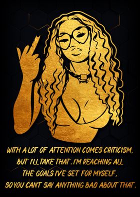 Saweetie Gold Quote Art