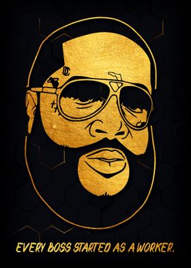 RICK ROSS Gold Quote Art