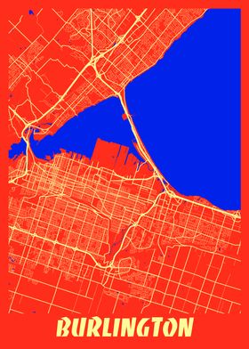 Burlington Retro City Map