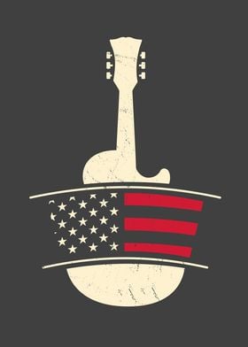 US American Flag Guitar