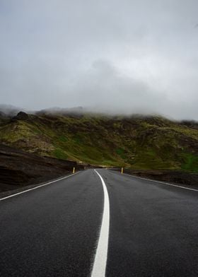 mountain cloud road white