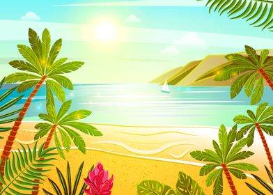 Beach Flat Vector