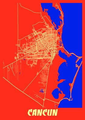 Cancun Retro City Map