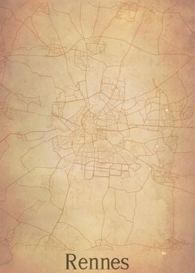 Rennes France City Map