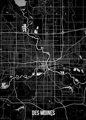 Des Moines dark map