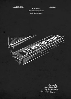 Piano Keyboard 1925 Patent