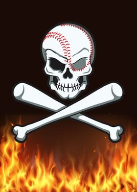 Skull Baseball motif