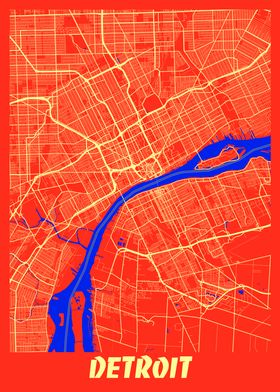 Detroit Retro City Map