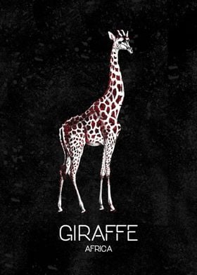 Minimalist Giraffe Africa