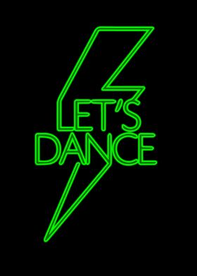 Lets Dance Green Neon Sign