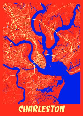 Charleston Retro City Map