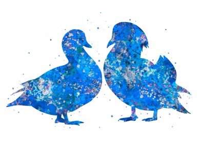 Duck love blue art