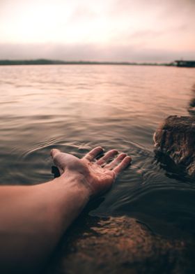 water hand people beach