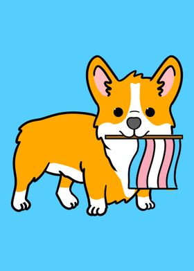 Trans Pride Corgi