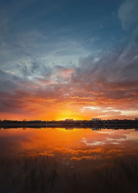 Silent tranquil evening