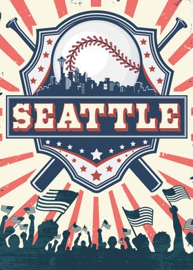 Seattle Baseball Skyline
