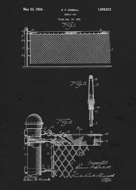 Tennis Net 1934 Patent Art