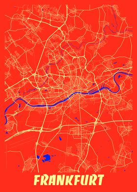 Frankfurt Retro City Map