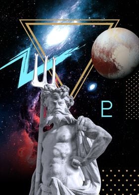 Pluto neon space art