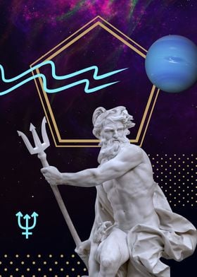 Neptune neon space art