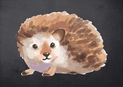 Hedgehog watercolor art