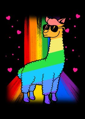 LGBT Flag Llama Gay Bi