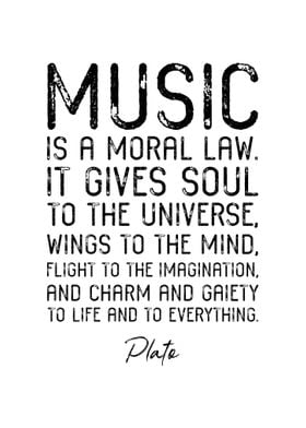 NEW MUSIC MOTIVATIONAL POSTER Music is a Moral Law Gives Soul to the Universe 