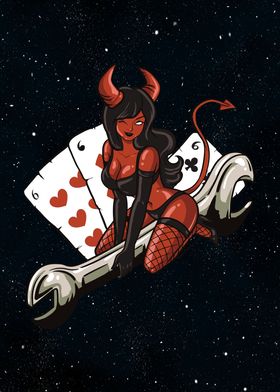 Evil chic with cards