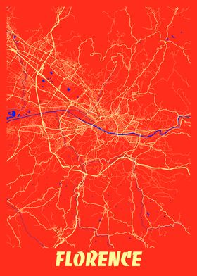 Florence Retro City Map