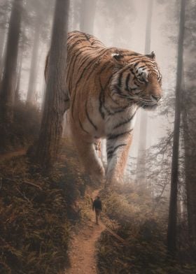 Giant Tiger Walking Forest